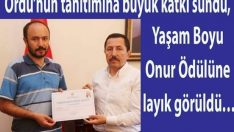 Sezer”Onur Ödülü”ne layık görüldü.