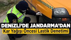 Denizli’de Jandarmada’dan Kar Yağışı Öncesi Lastik Denetimi