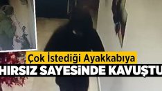 Çok istediği ayakkabıya hırsız sayesinde kavuştu