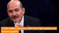 Twitter, Bakan Soylu’nun LGBT’lilerle ilgili paylaşımına kısıtlama getirdi