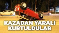 Takla Atan Araçtan Hafif Yaralı Kurtuldular