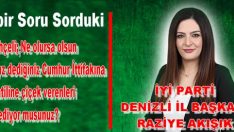 Öyle bir Soru Sorduki.