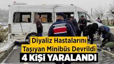 Diyaliz hastalarını taşıyan minibüs devrildi: 4 yaralı!!