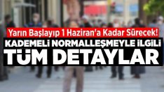 Yarın Başlayıp 1 Haziran’a Kadar Sürecek Olan Kademeli Normalleşme Başlıyor