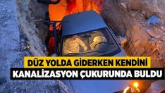 Düz yolda giderken kendini kanalizasyon çukurunda buldu!!