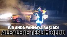 Park halindeki araç alevlere teslim oldu!!