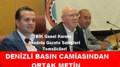 BİK Genel Kurulu Anadolu Gazete Sahipleri Temsilcileri Açıklama.