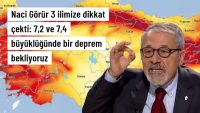 3 ilimize dikkat çekti: 7,2 ve 7,4 büyüklüğünde bir deprem bekliyoruz
