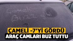 Çamelide Soğuktan Arabaların Camların Dondu