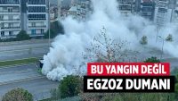 Egzoz dumanı nedeniyle ana caddede trafik durdu