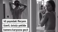 40 yaşında üstsüz şekilde kamera karşısına geçti