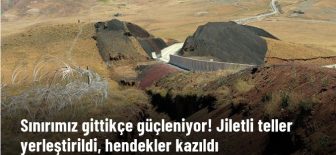 Van-İran sınırında  inşa edilen duvarın üzerine jiletli teller yerleştirildi