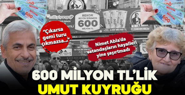 Büyük ikramiye 600 milyon TL