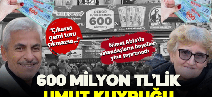 Büyük ikramiye 600 milyon TL